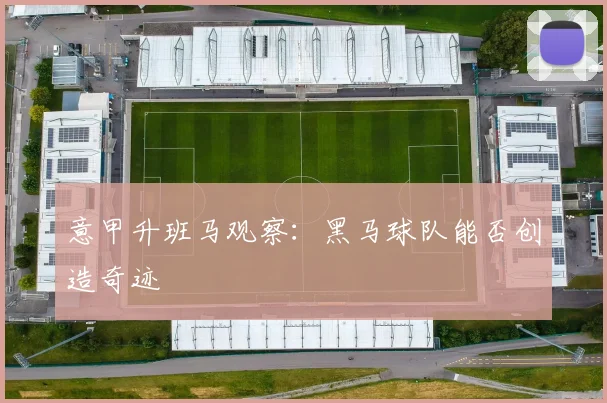 意甲升班马观察:黑马球队能否创造奇迹
